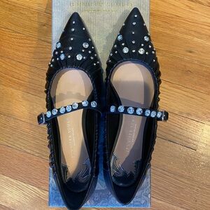 Jennifer Sumko Black Crystal Flats